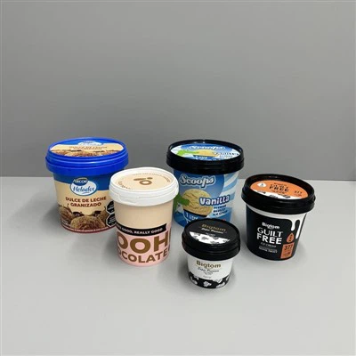 500ML кръгъл PP пластмасов контейнер за сладолед с капак