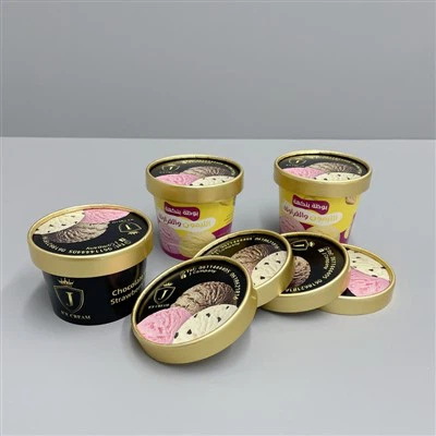 Златен печат хартия за чаша за сладолед